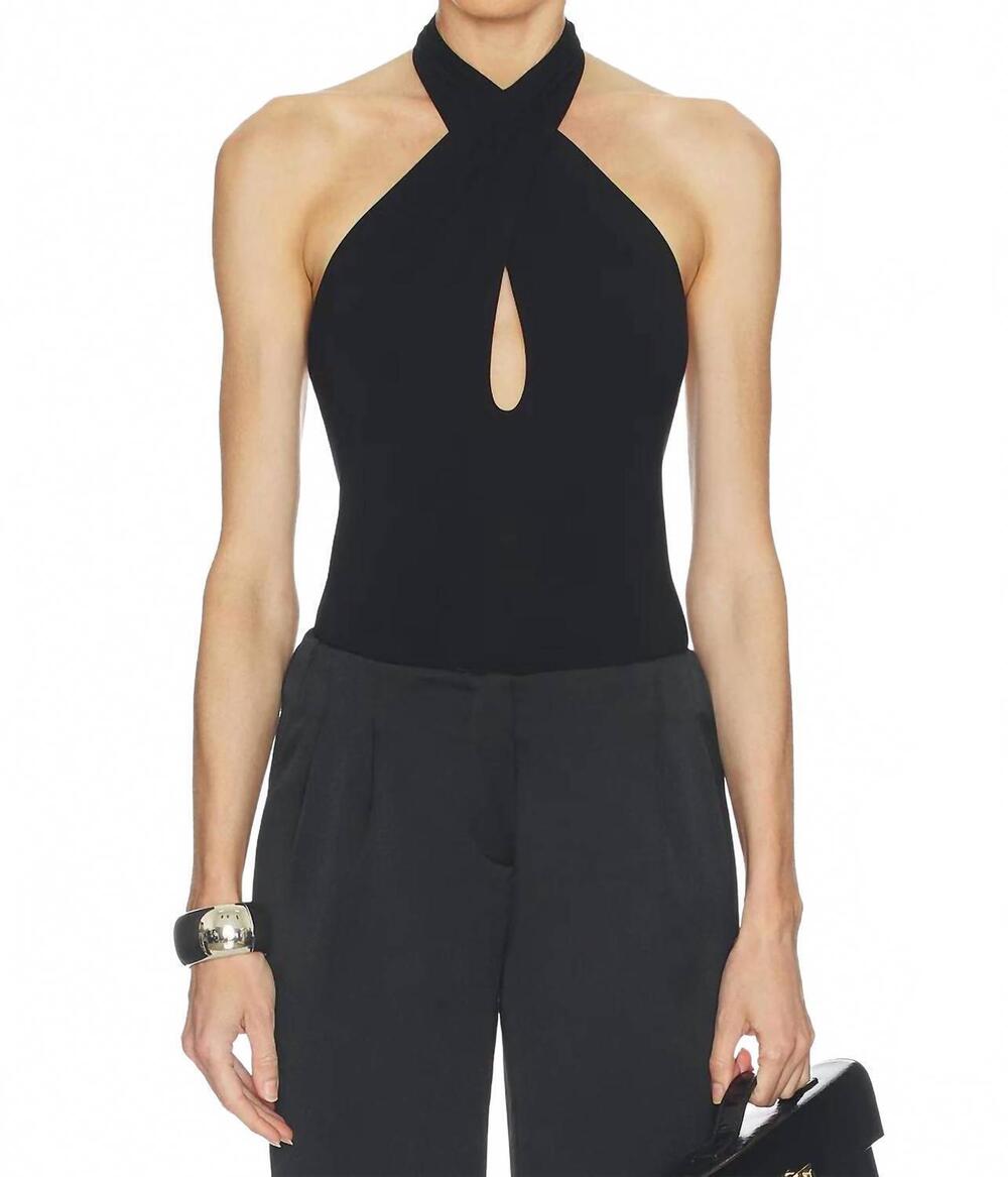NEW SANS FAFF cross bamboo bodysuit in black